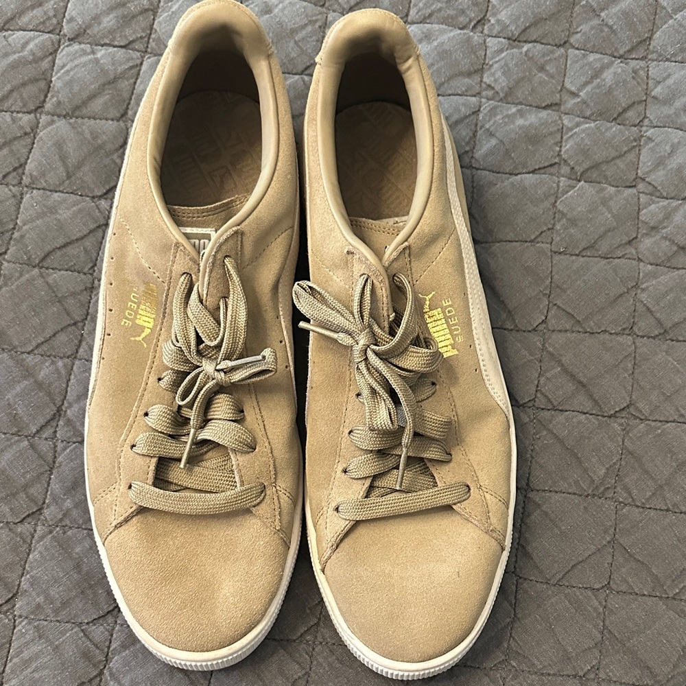 Puma Beige Lace-Up Sneakers